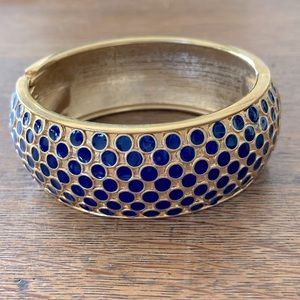Wide Enamel Polka Dot Bangle Hinged Magnetic